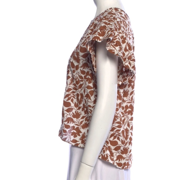 The GREAT - Floral Print V-Neck Crop Top - Picture 3 of 5